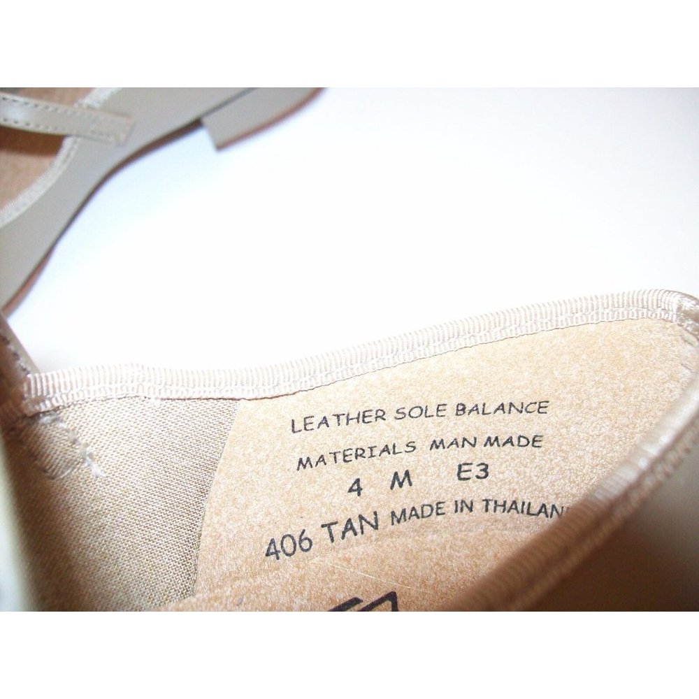 New Leo's Tan Leather Sole Tap Dance Dancing Shoes  #406  -  Adult Size 4.0M - Picture 5 of 6
